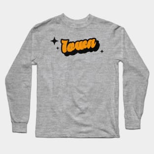 Iowa - Retro Classic Typography Style Long Sleeve T-Shirt